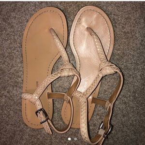 snakeskin nude sandals